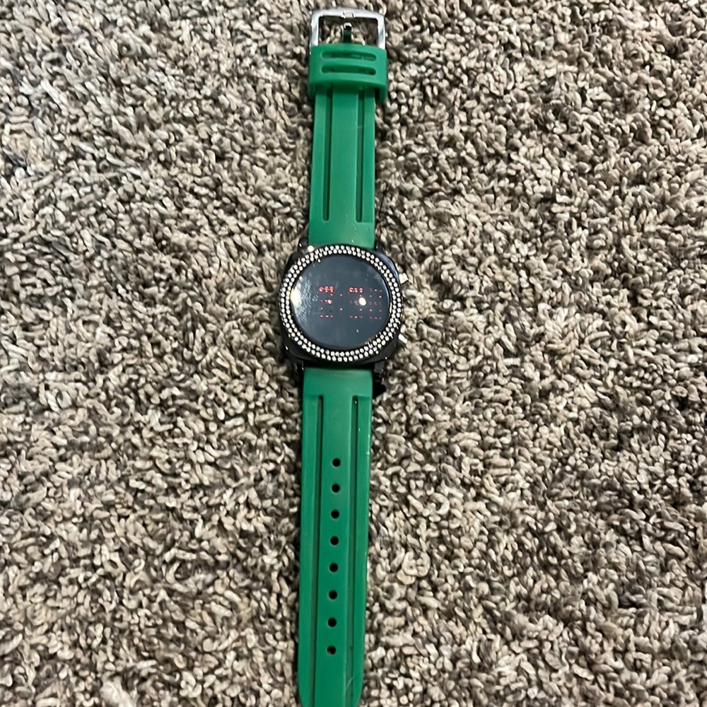 Unique digital green band watch